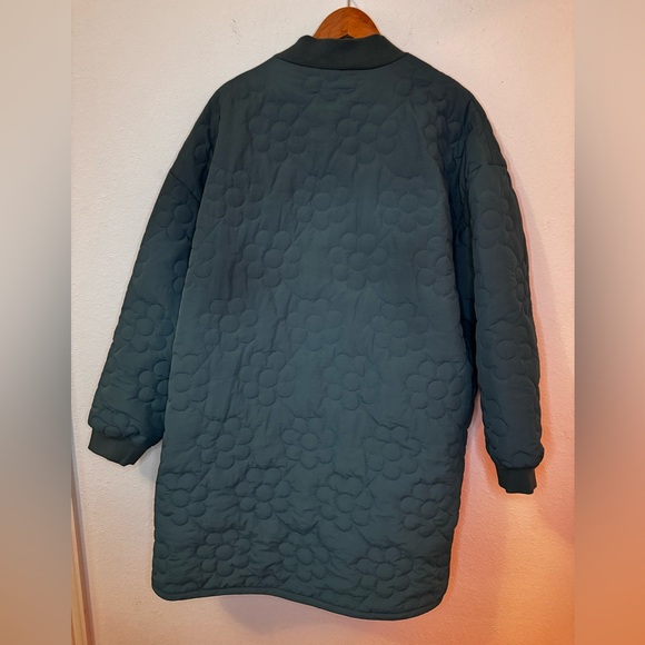 NWT XL Petal Dew Teal Floral Pattern Puffer Jacket - Picture 5 of 11